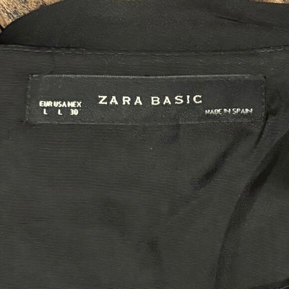 Zara Basic Womens Satin Dress With Pleated Hemline Black Size L Made in Spain - Picture 8 of 9